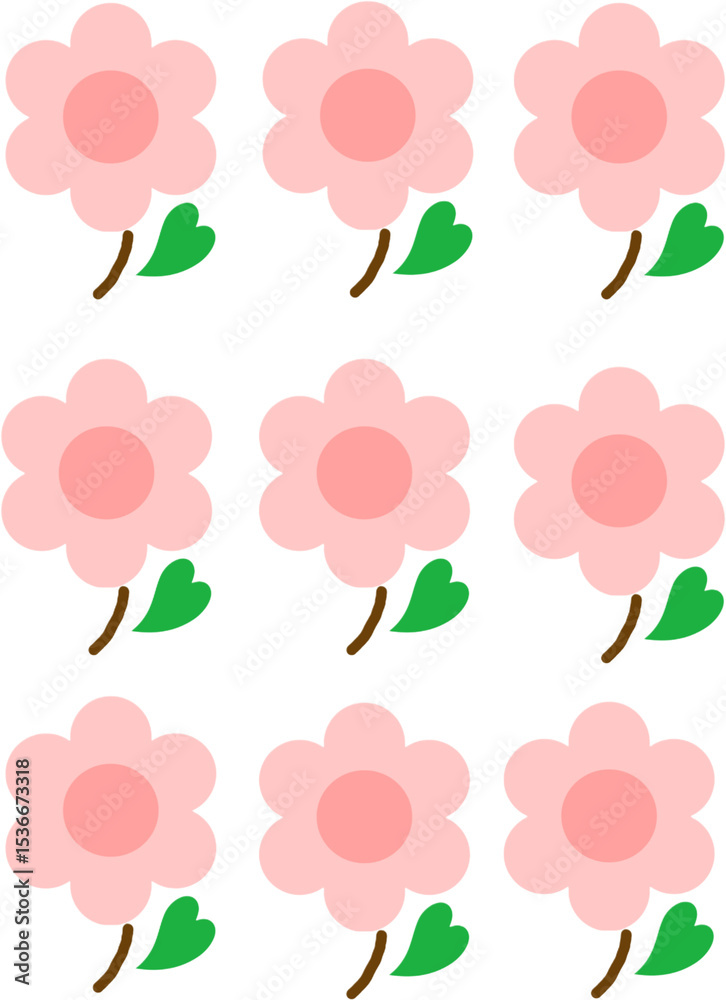 Obraz premium set of Pink floral patterns are used as motifs on various materials.
