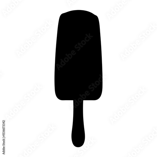 Simple Black Silhouette of a Popsicle or Ice Cream Bar on a Stick
