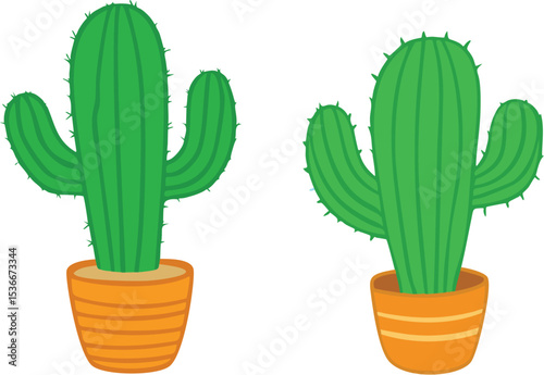 cactus in a pot vector illustration