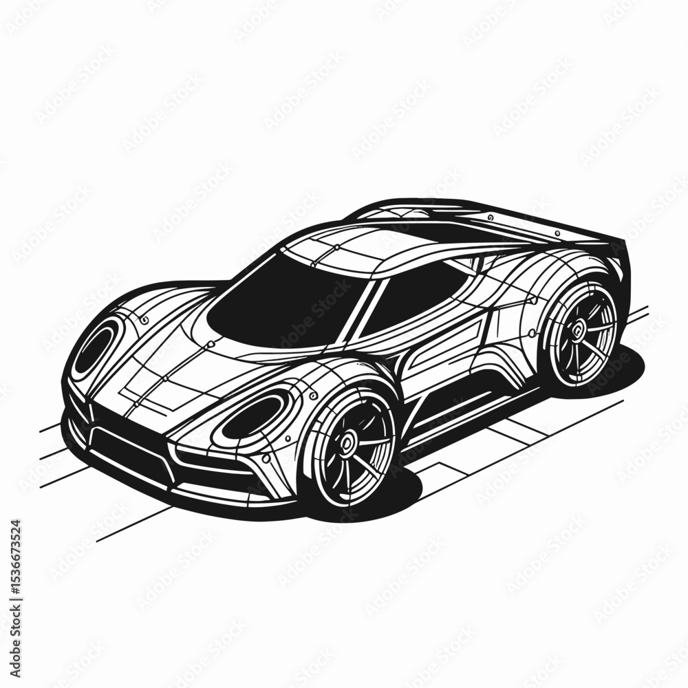 Fototapeta premium Car design blueprint
