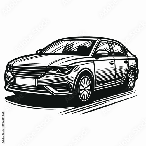 Sedan car sketch