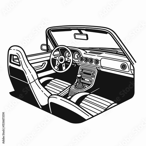 Car interior dashboard and seats