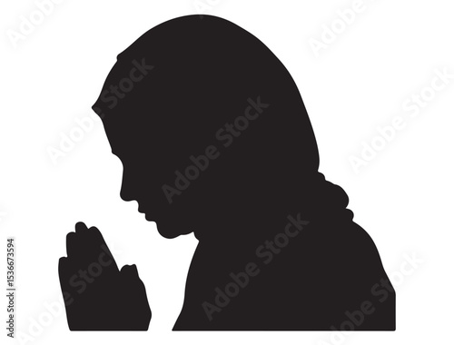 WOMAN PRAYING SILHOUETTE