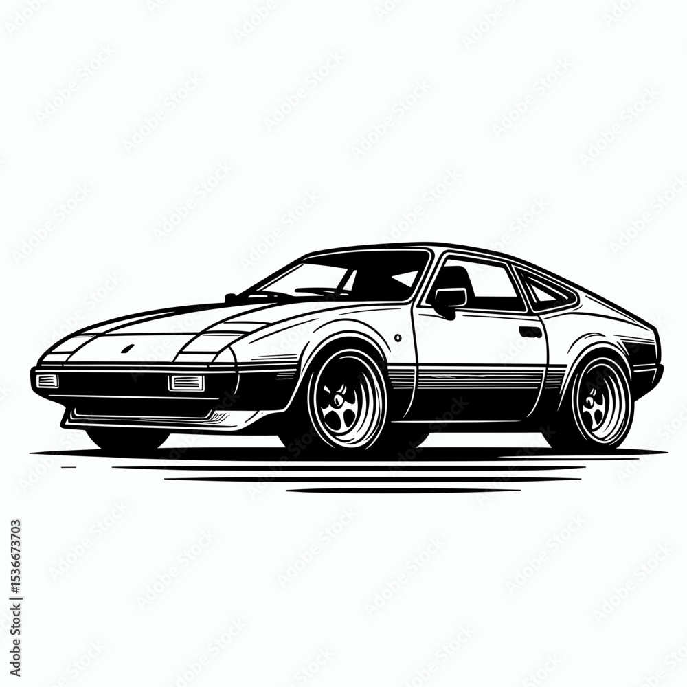 Obraz premium Vintage sports coupe illustration