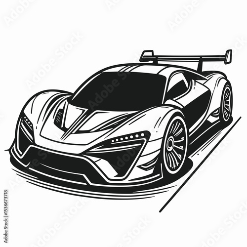 Sketch of car in motion