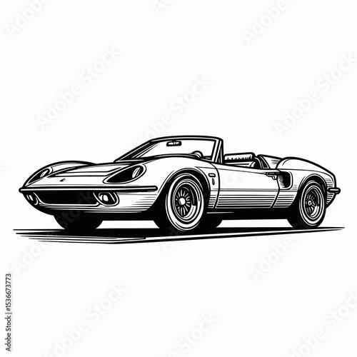 Convertible car sketch