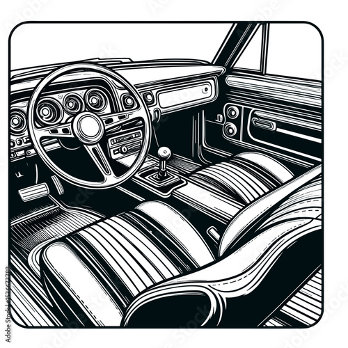 Car interior sketch