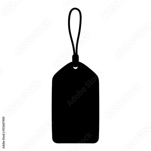 Simple Black Gift Tag with String for Product Labeling and Promotion