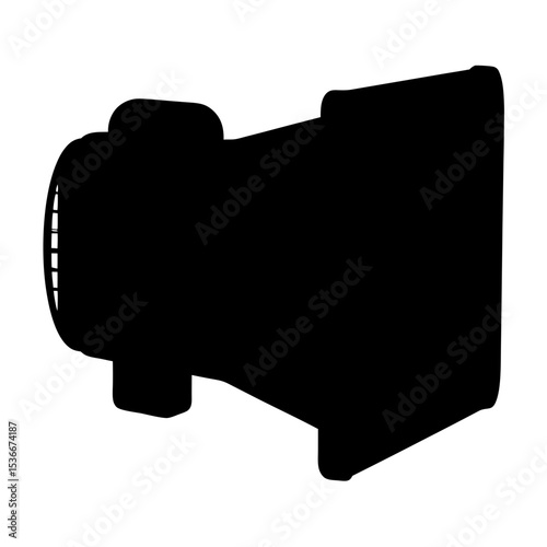 Silhouette of a Loud Hailer Bullhorn Against a White Background Illustration