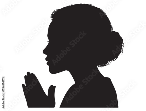WOMAN PRAYING SILHOUETTE