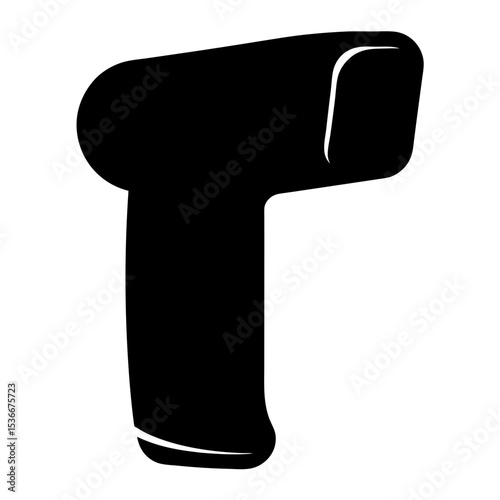 Black Silhouette of NonContact Forehead Thermometer for Accurate Temperature Measurement