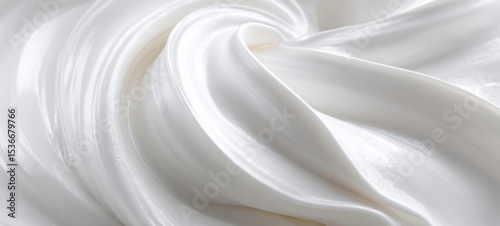 The silky smooth texture of whipped cream on a soft background