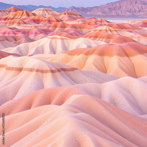 Artists Palette is series of hills in pastel hues, colored by oxidation and weathering presented in Death Valley National Park