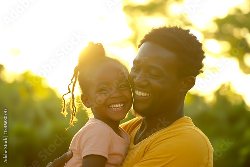 A Joyful Moment Between a Parent and Child in an Outdoor Setting
