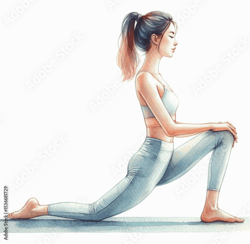 Spirit Wash Yoga isolated watercolor vector illustration svg