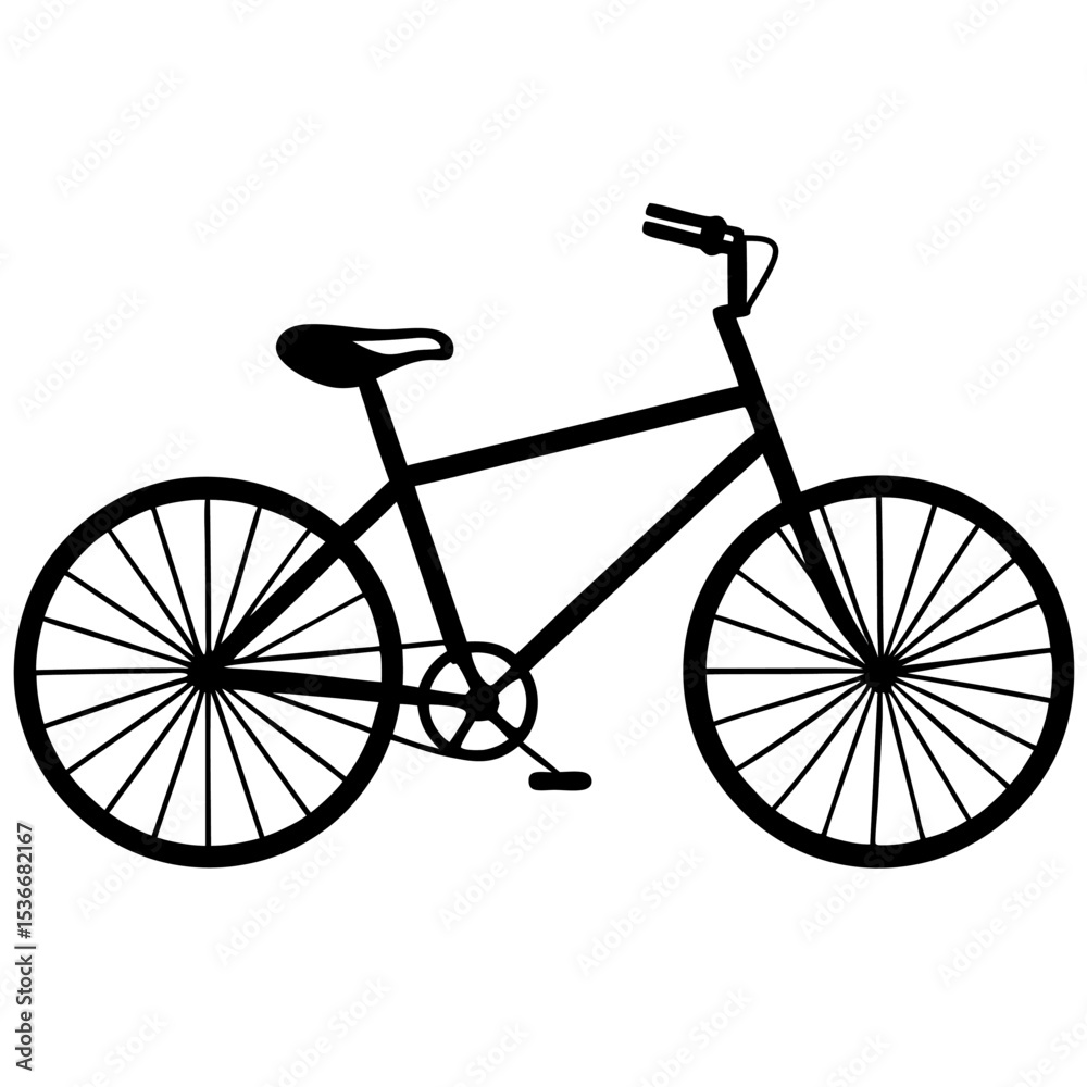 Obraz premium Silhouette of a Green Bicycle on White Background – Minimal Cycling Icon, Eco-Friendly Transport Symbol, Modern Bike Illustration, Abstract Shape, Urban Commuting Concept, Isolated Design Element 