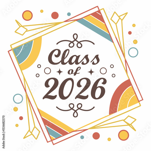 Class of 2026 retro graduation design