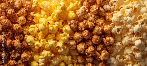 The colorful assortment of gourmet popcorn varieties for every occasion.