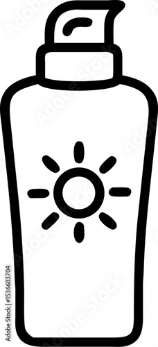 Silhouette of a Red Sunscreen Bottle on White Background – Sun Protection Container, Summer Skincare Concept, Cosmetic Packaging, Minimalist Design, Isolated Object, SPF Product Icon
Silhouette of a R