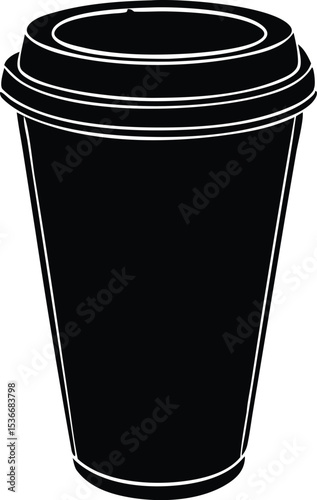 a takeaway cup silhouette vector