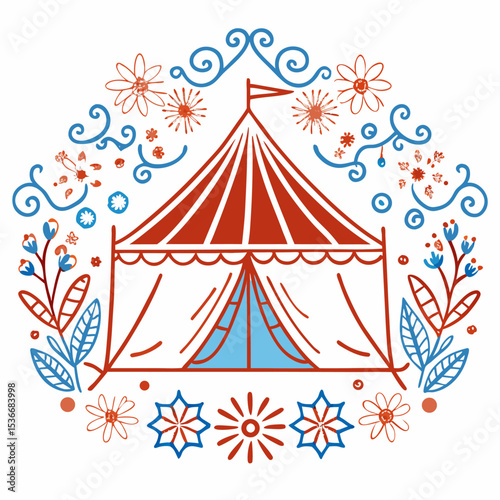 Silhouette of a Red Tent on White Background – Camping Equipment Icon, Outdoor Shelter Shape, Adventure Symbol, Minimalist Travel Gear, Isolated
