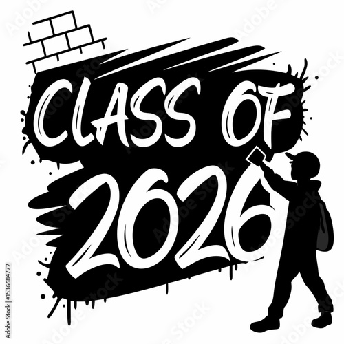 Class of 2026 graffiti design element
