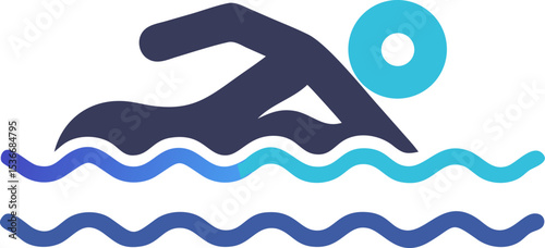 Silhouette of a Swimming Pool on White Background – Minimal Pool Shape, Abstract Aquatic Design, Summer Leisure Symbol, Outdoor Water Icon, Modern Illustration, Vacation Concept
