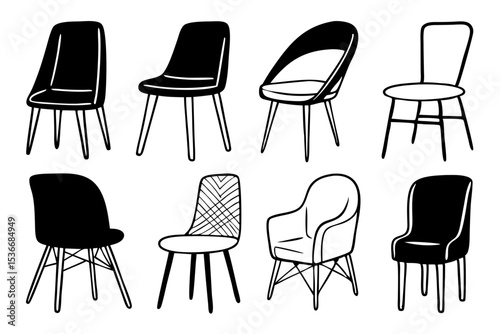set of chairs silhouettes