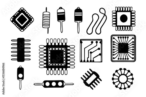 Abstract black and white geometric shapes background