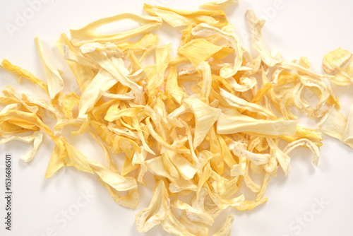 Tropical Dehydrated Fruit, Natural Plant-Based Superfood Texture Background.