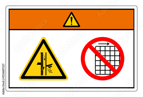 Warning Moving Part Cause Injury Do Not Remove Guard Symbol Sign, Vector Illustration, Isolate On White Background Label.EPS10