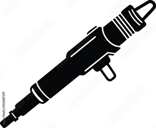 fuel injector line art silhouette