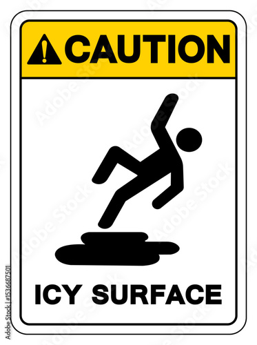 Caution Icy Surface Symbol Sign,Vector Illustration, Isolate On White Background Label. EPS10