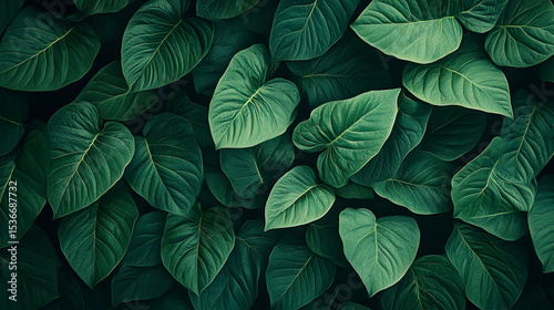 Wallpaper Mural Lush Green Leaves Tropical Foliage Nature Background Torontodigital.ca