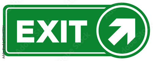 Exit Arrow Right Up Symbol Sign, Vector Illustration, Isolate On White Background Label. EPS10