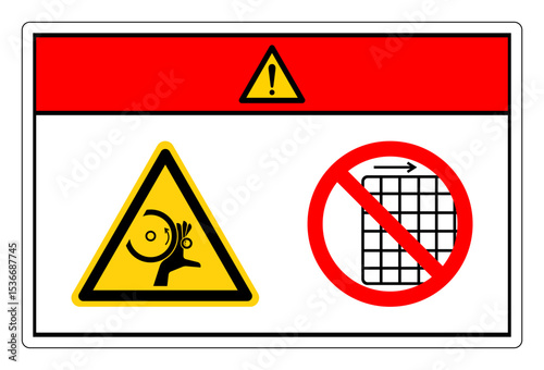 Danger Hand Entangle Rollers Symbol Sign, Vector Illustration, Isolate On White Background Label. EPS10