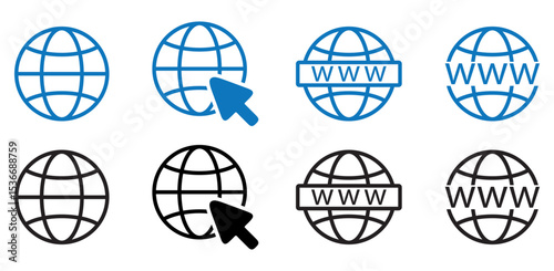 Website icon set. Globe icon set. vector illustration. eps file.
