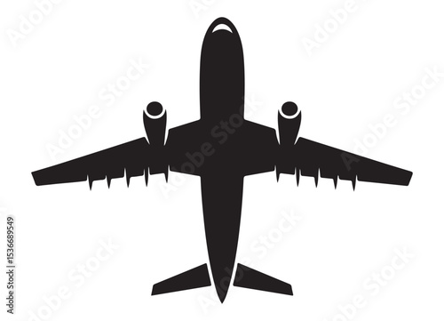 Airplane Vector Illustration of Aircraft Silhouette for Travel Concepts