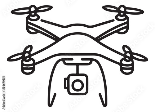 Advanced Drone Illustration with Gimbal Camera for Professional Video Capture