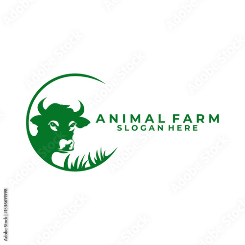 Cow Farm logo design vector. Farm logo design vector template