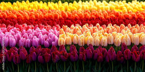 A Vibrant and Diverse Array of Flowers Arranged in a Well-Organized Pattern, with the Flowers Neatly Displayed in Rows... with High Resolution