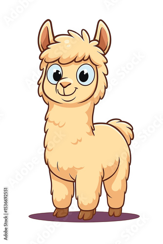 Funny llama vector illustration