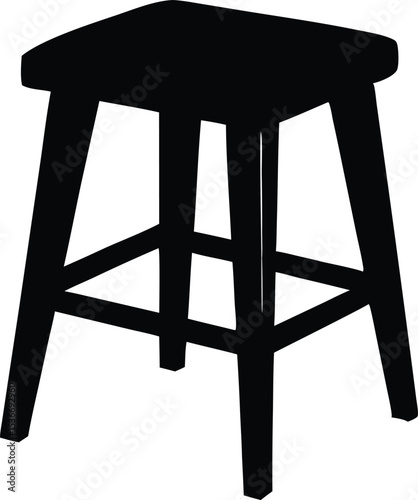  wooden stool silhouette vector