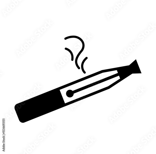 E-Cigarette Black Icon, Vector Illustration, Isolate On White Background Label.EPS10