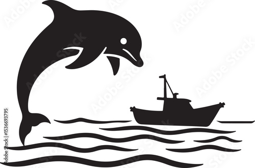 Dolphin & Fishing Boat SVG Bundle
