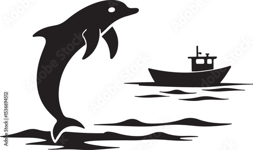 Dolphin & Fishing Boat SVG Bundle
