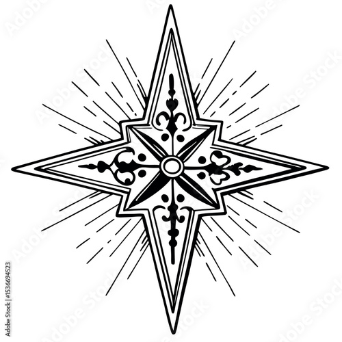 3D Star of Bethlehem Clipart Christian Symbol for Christmas and Religious Designs