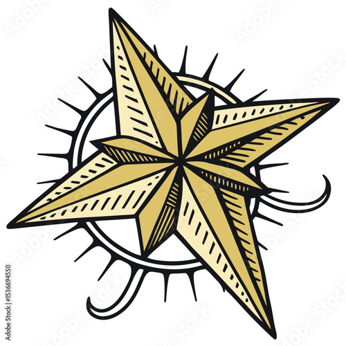 3D Star of Bethlehem Clipart Christian Symbol for Christmas and Religious Designs