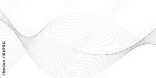 Abstract wavy grey stream element for design on transparent background isolated. frequency sound wave lines, technology, data science, business wave line background. Vector illustration.	