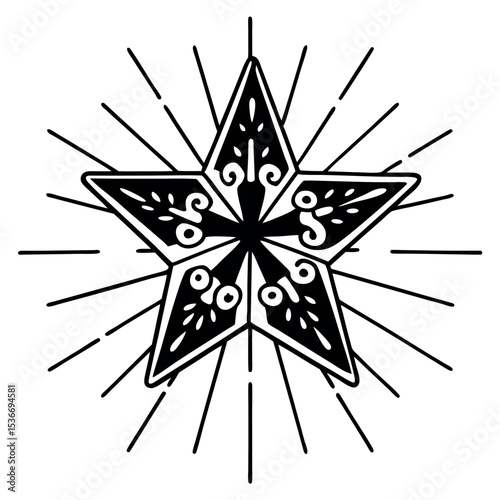 3D Star of Bethlehem Clipart Christian Symbol for Christmas and Religious Designs